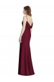 Stretch Crepe Bateau Neck Sleeveless Open Back Long Semi Formal Evening Dress / Bridesmaid Dress Essex