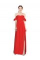 Stretch Crepe Off the Shoulder Sleeveless Red Long Formal Evening Gown / Prom Dress / Bridesmaid Dress Essex