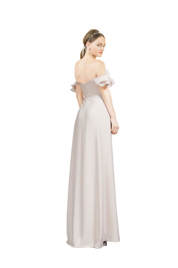 Stretch Crepe Off the Shoulder Sleeveless Red Long Formal Evening Gown / Prom Dress / Bridesmaid Dress Essex