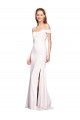 Stretch Crepe Off the Shoulder Sleeveless White Long Formal Dress / Bridesmaid Dress Essex
