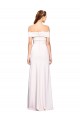 Stretch Crepe Off the Shoulder Sleeveless White Long Formal Dress / Bridesmaid Dress Essex