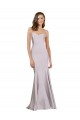 Stretch Crepe Strapless Sleeveless Arctic Lilac Long Prom Dress / Bridesmaid Dress Essex