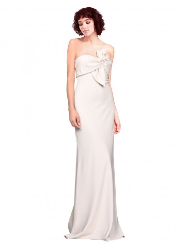 Stretch Crepe Strapless Sleeveless Long Evening Dress / Bridesmaid Dress Essex