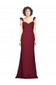 Stretch Crepe Strapless Sleeveless Burgundy Long Prom Dress / Bridesmaid Dress Essex