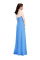 Stretch Crepe Strapless Sleeveless Low Back Peacock Blue Long Semi Formal Evening Dress / Prom Dress / Bridesmaid Dress Essex