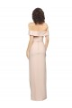 Stretch Crepe Off the Shoulder Sleeveless Low Back Nude Long Formal Evening Gown / Prom Dress / Bridesmaid Dress Essex