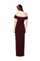 Stretch Crepe Off the Shoulder Sleeveless Low Back Long Formal Evening Gown / Prom Dress / Bridesmaid Dress Essex