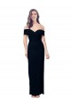 Stretch Crepe Off the Shoulder Sleeveless Black Long Formal Dress / Bridesmaid Dress Essex
