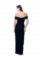 Stretch Crepe Off the Shoulder Sleeveless Black Long Formal Dress / Bridesmaid Dress Essex