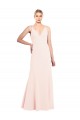 Stretch Crepe V-Neck Sleeveless V-Back Long Formal Evening Gown / Prom Dress / Bridesmaid Dress Essex
