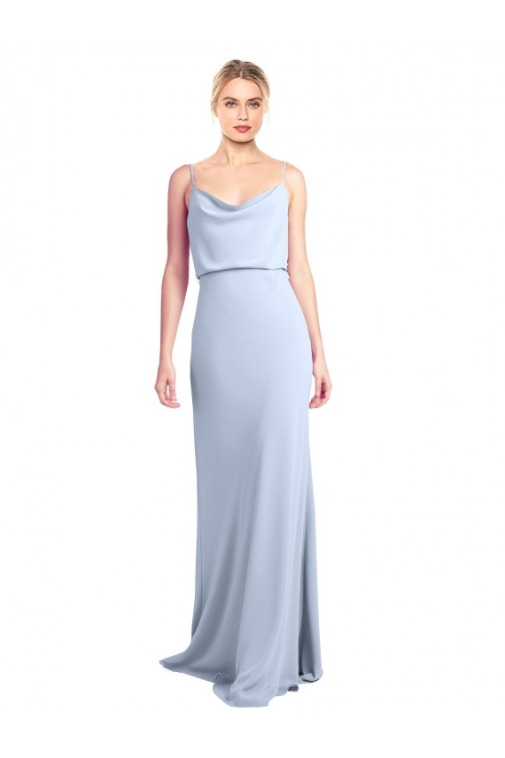Stretch Crepe Cowl Neck Sleeveless V-Back Long Formal Dress / Bridesmaid Dress Essex