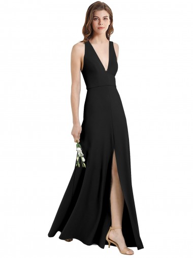 Stretch Crepe Halter Neck Sleeveless Long Formal Evening Gown / Prom Dress / Bridesmaid Dress Essex