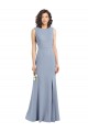 Stretch Crepe Boat Neck Sleeveless Keyhole Back Long Bridesmaid Dress Essex