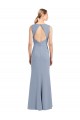 Stretch Crepe Boat Neck Sleeveless Keyhole Back Long Bridesmaid Dress Essex