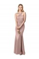 Stretch Crepe Halter Neck Sleeveless Open Back Long Prom Dress / Bridesmaid Dress Essex