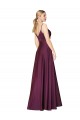 Stretch Crepe Spaghetti Straps Sleeveless V-Back Long Formal Evening Gown / Prom Dress / Bridesmaid Dress Essex