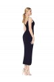 Stretch Crepe Spaghetti Straps Sleeveless V-Back Knee Length Formal Dress / Bridesmaid Dress Essex