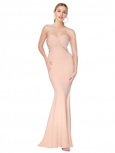 Stretch Crepe Sweetheart Sleeveless Long Formal Dress / Bridesmaid Dress Essex
