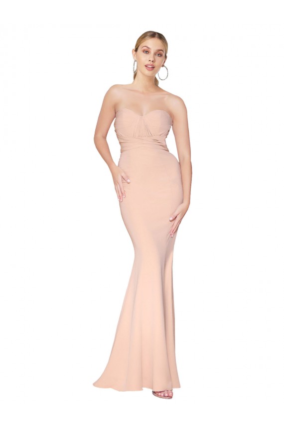 Stretch Crepe Sweetheart Sleeveless Long Formal Dress / Bridesmaid Dress Essex