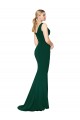 Stretch Crepe V-Neck Sleeveless Midnight Green Long Formal Evening Gown / Prom Dress / Bridesmaid Dress Essex