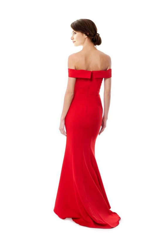 Stretch Crepe Off the Shoulder Sleeveless Long Formal Evening Dress / Prom Dress / Bridesmaid Dress Essex