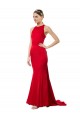 Stretch Crepe Halter Neck Sleeveless Open Back Long Formal Evening Gown / Bridesmaid Dress Essex