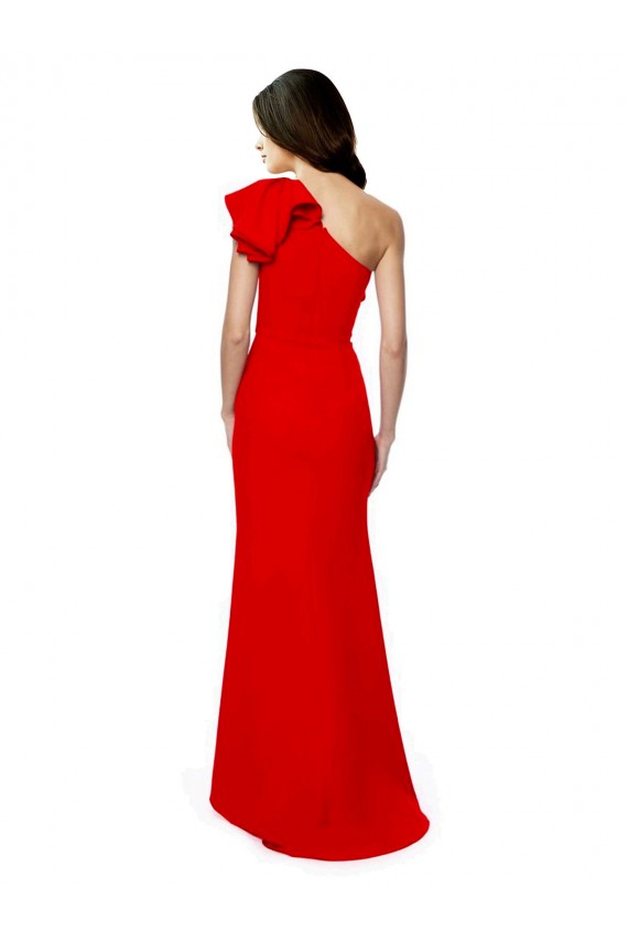 Stretch Crepe One Shoulder Sleeveless Long Formal Dress / Bridesmaid Dress Essex