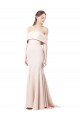 Stretch Crepe Off the Shoulder Sleeveless Nude Long Formal Evening Gown / Prom Dress / Bridesmaid Dress Essex