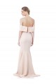 Stretch Crepe Off the Shoulder Sleeveless Nude Long Formal Evening Gown / Prom Dress / Bridesmaid Dress Essex