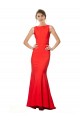 Stretch Crepe Halter Neck Sleeveless Open Back Long Bridesmaid Dress / Evening Gowns Essex
