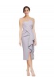 Stretch Crepe Strapless Sleeveless Low Back Cocktail Length High Low Evening Gown / Prom Dress / Bridesmaid Dress Essex