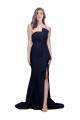 Stretch Crepe Strapless Sleeveless Low Back Sweep Train Semi Formal Evening Dress / Prom Dress / Bridesmaid Dress Essex