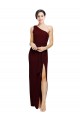 Stretch Crepe One Shoulder Sleeveless Long Black Tie Evening Gown / Prom Dress / Bridesmaid Dress Essex