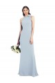 Stretch Crepe Bow Neck Sleeveless Open Back Long Semi Formal Evening Dress / Prom Dress / Bridesmaid Dress Essex
