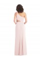 Stretch Crepe One Shoulder Sleeveless Pink Long Formal Evening Gown / Prom Dress / Bridesmaid Dress Essex