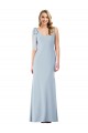 Stretch Crepe V-Neck Sleeveless V-Back Long Semi Formal Evening Dress / Prom Dress / Bridesmaid Dress Essex