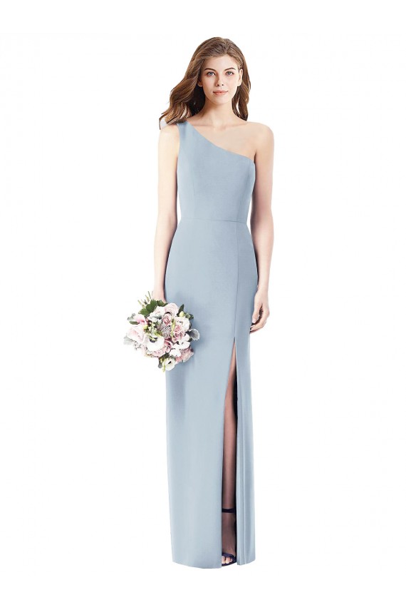 Stretch Crepe One Shoulder Sleeveless Long Semi Formal Evening Dress / Prom Dress / Bridesmaid Dress Essex