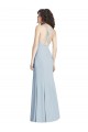 Stretch Crepe Halter Neck Sleeveless Open Back Long Evening Dress / Bridesmaid Dress Essex