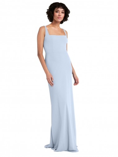 Stretch Crepe Square Neck Sleeveless Long Prom Dress / Bridesmaid Dress Essex