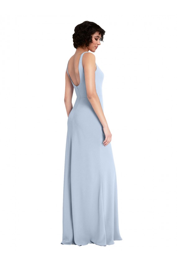 Stretch Crepe Square Neck Sleeveless Long Prom Dress / Bridesmaid Dress Essex