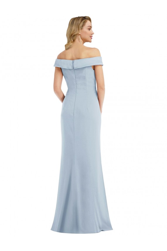 Stretch Crepe Off the Shoulder Sleeveless Long Semi Formal Evening Dress / Prom Dress / Bridesmaid Dress Essex