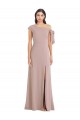 Stretch Crepe Off the Shoulder Sleeveless Dusty Pink Long Formal Evening Gown / Prom Dress / Bridesmaid Dress Essex