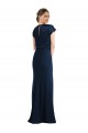 Stretch Crepe Off the Shoulder Cap Sleeves Keyhole Back Long Formal Evening Gown / Prom Dress / Bridesmaid Dress Essex
