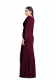 Stretch Crepe V-Neck Puff Sleeves Long Semi Formal Evening Dress / Prom Dress / Bridesmaid Dress Essex