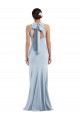 Stretch Crepe Halter Neck Sleeveless Open Back Trumpet Long Formal Evening Gown / Prom Dress / Bridesmaid Dress Essex