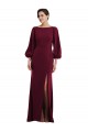 Stretch Crepe Bateau Neck Long Sleeves Open Back Long Formal Evening Gown / Prom Dress / Bridesmaid Dress Essex