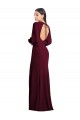 Stretch Crepe Bateau Neck Puff Sleeves Open Back Long Formal Dress / Bridesmaid Dress Essex