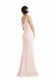 Stretch Crepe V-Neck Sleeveless V-Back Pink Long Formal Evening Gown / Prom Dress / Bridesmaid Dress Essex