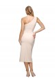 Stretch Crepe One Shoulder Sleeveless Nude Midi Length Formal Evening Gown / Prom Dress / Bridesmaid Dress Essex