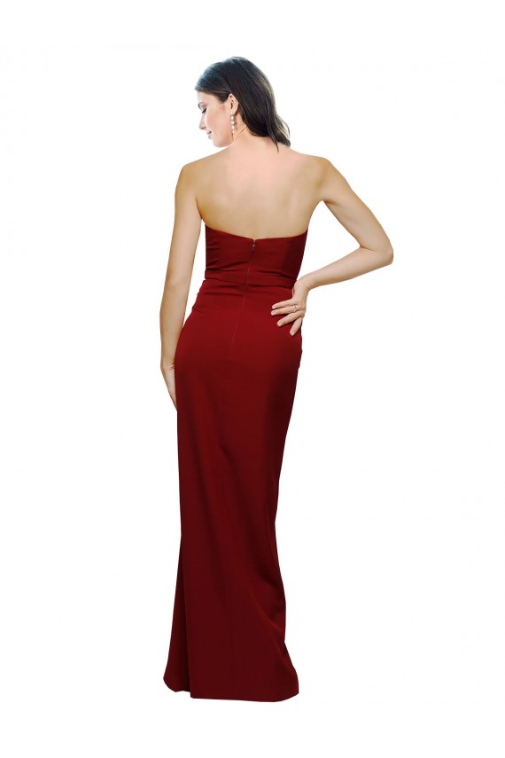 Stretch Crepe Sweetheart Sleeveless Low Back Long Bridesmaid Dress / Evening Dress Essex